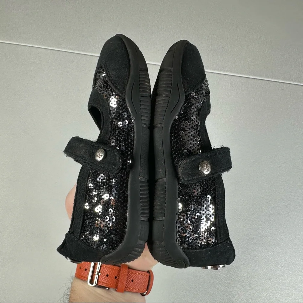 Michael Kors Lil Hera Sequin & Suede Mary Jane Shoes